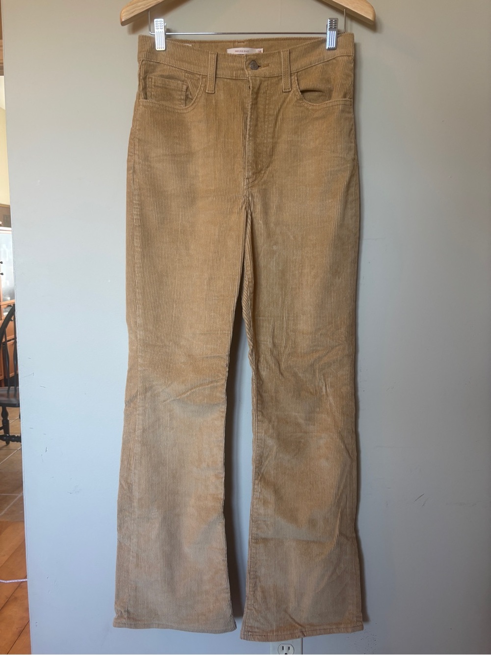 Levi's Ribcage Bootcut Corduroy Flare Jeans in Tan Brown